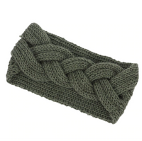Winter Solid Big Bow Fish Knit Wool Headband