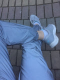 Flash neon reflective pants casual gray sweatpants 2019