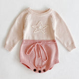Long Sleeve Baby Girl Knit Hollow Out Rompers