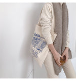 Canvas Shoulder Bag Print Ladies Shopping Bags Cotton Cloth Fabric