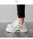 Breathable Mesh Lace-up Platform Sneakers