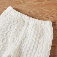Solid Long-sleeve Imitation Knitting Baby Set