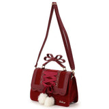 Sweet Red Handbag Leather Shoulder Bag