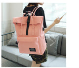 Women External USB Charge Backpack Canvas Backpack