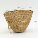 Rattan grass small ladies can be fitted with mobile keys purse cute grass women bag