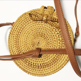 Tote Circle Bag Handmade - Vintage Retro Straw Knitted Messenger Bag