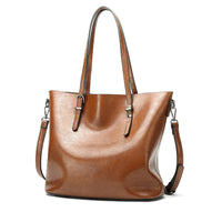 PU Women Bag Large Capacity Oil Wax - Tote Bag - Crossbody Bag