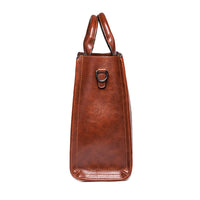 PU Women Shoulder Bag Solid Oil Wax Leather Handbag