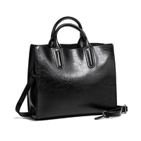 PU Women Shoulder Bag Solid Oil Wax Leather Handbag