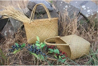Seagrass Storage Basket Handmade Rattan Storage Box Wicker Basket Garden Planter Flower