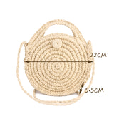 Round Straw Beach Bag Summer - mini Circle Rattan bag Small Bohemian Shoulder bag