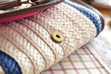 Straw Knitted Handbag Crossbody Wicker Bag Woven Flap
