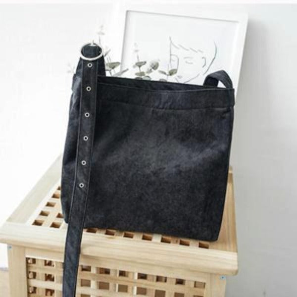 Shopping Bags Girls Canvas Solid Shoulder Bags
