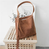 Shopping Bags Girls Canvas Solid Shoulder Bags