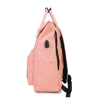 Women External USB Charge Backpack Canvas Backpack