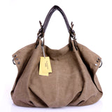 Women Canvas Messenger Bags Solid Shoulder Bag Large Capacity Tote