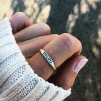 Steel Sliver Mom Dad Simple Couples Rings