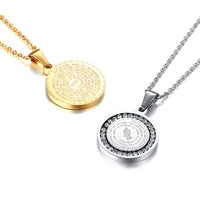 Hand Coin Medal Pendant Bible Verse Prayer Necklace