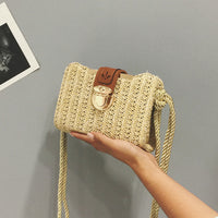 Luxury Handbags Women Crossbody Bags Designer Square Straw HandBag