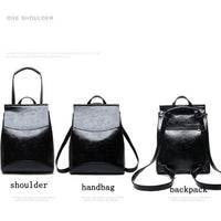 Leather Backpack Simple Vintage School Bags