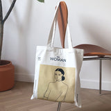 Women Canvas Shoulder Bag Printing Ladies Shopping Bag