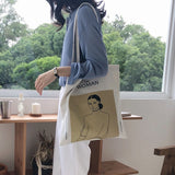 Women Canvas Shoulder Bag Printing Ladies Shopping Bag