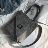 Zip Solid Color Corduroy Eco Handbag Shoulder Bag