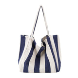 Tote Striped Handbag Big Capacity Canvas Bag