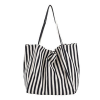 Tote Striped Handbag Big Capacity Canvas Bag