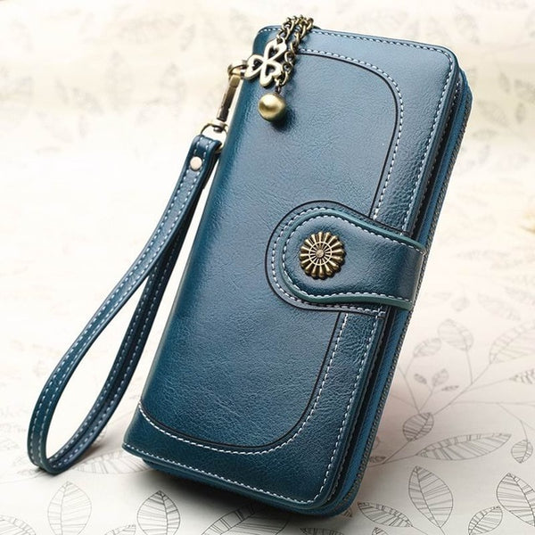 Vintage Women Wallet Clutch Quality Leather Long Wallet