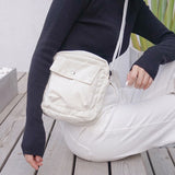 Corduroy Flap Bag Canvas Zipper Shoulder