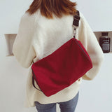 Solid Color Corduroy Crossbody Bags Travel bags