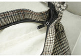 Thick Woolen Vintage Preppy Plaid Zipper Crossbody Bags