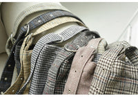 Thick Woolen Vintage Preppy Plaid Zipper Crossbody Bags