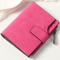 PU Leather Zipper Hasp Small Wallet