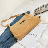 Corduroy Shoulder Bag Canvas Crossbody Bags Zipper