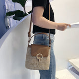 Small Straw Bucket Bags For Women 2019
