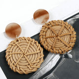 Multiple 27 Style Korea Handmade Wooden Straw Earrings