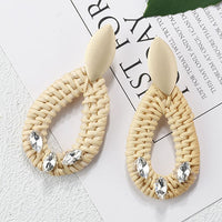 Multiple 27 Style Korea Handmade Wooden Straw Earrings