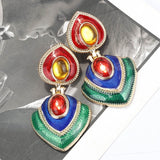 Metal Multicolored Drop Dangle Earrings Jewelry Boho